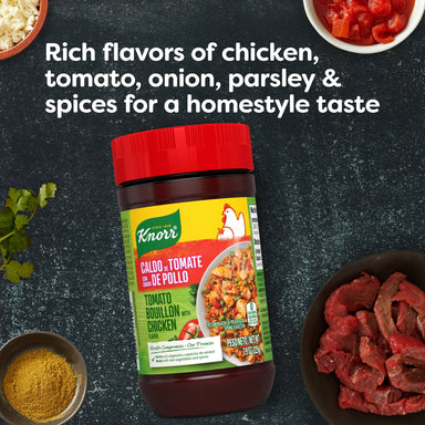 Knorr Granulated Tomato with Chicken Flavor Bouillon Ground Fat & Cholesterol Free, 7.9 oz Jar Knorr 