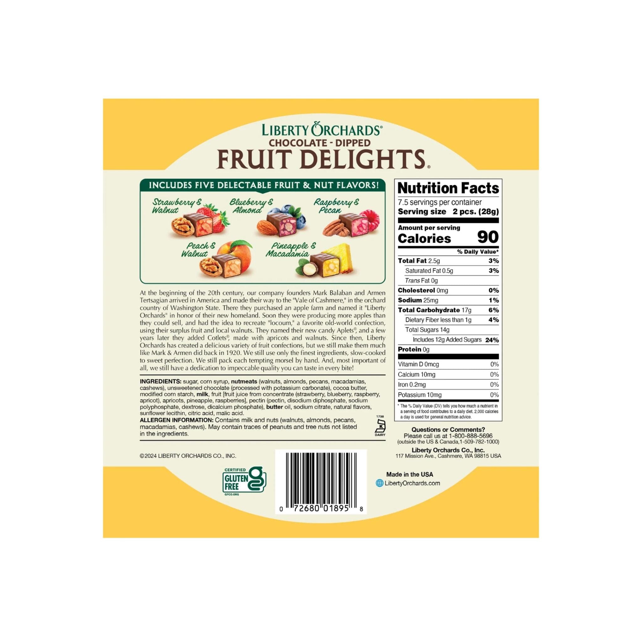 Liberty Orchards Chocolate-Dipped Fruit Delights, 7.5 Ounce Liberty Orchards 