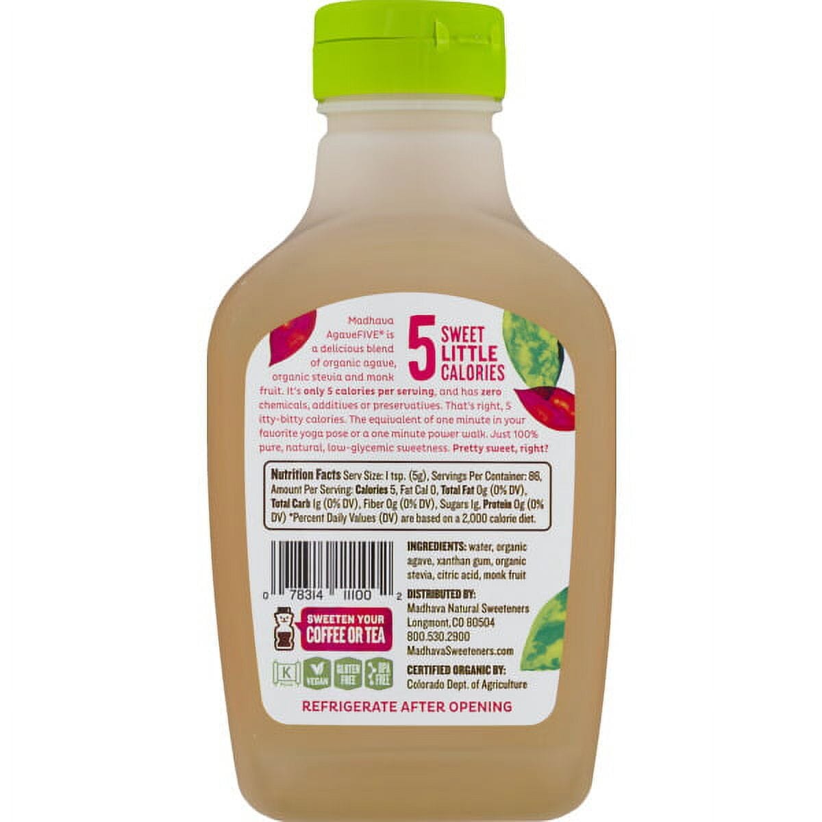 Madhava Organic Agave Five Low-Glycemic Sweetener, 16 oz Bottle Madhava 