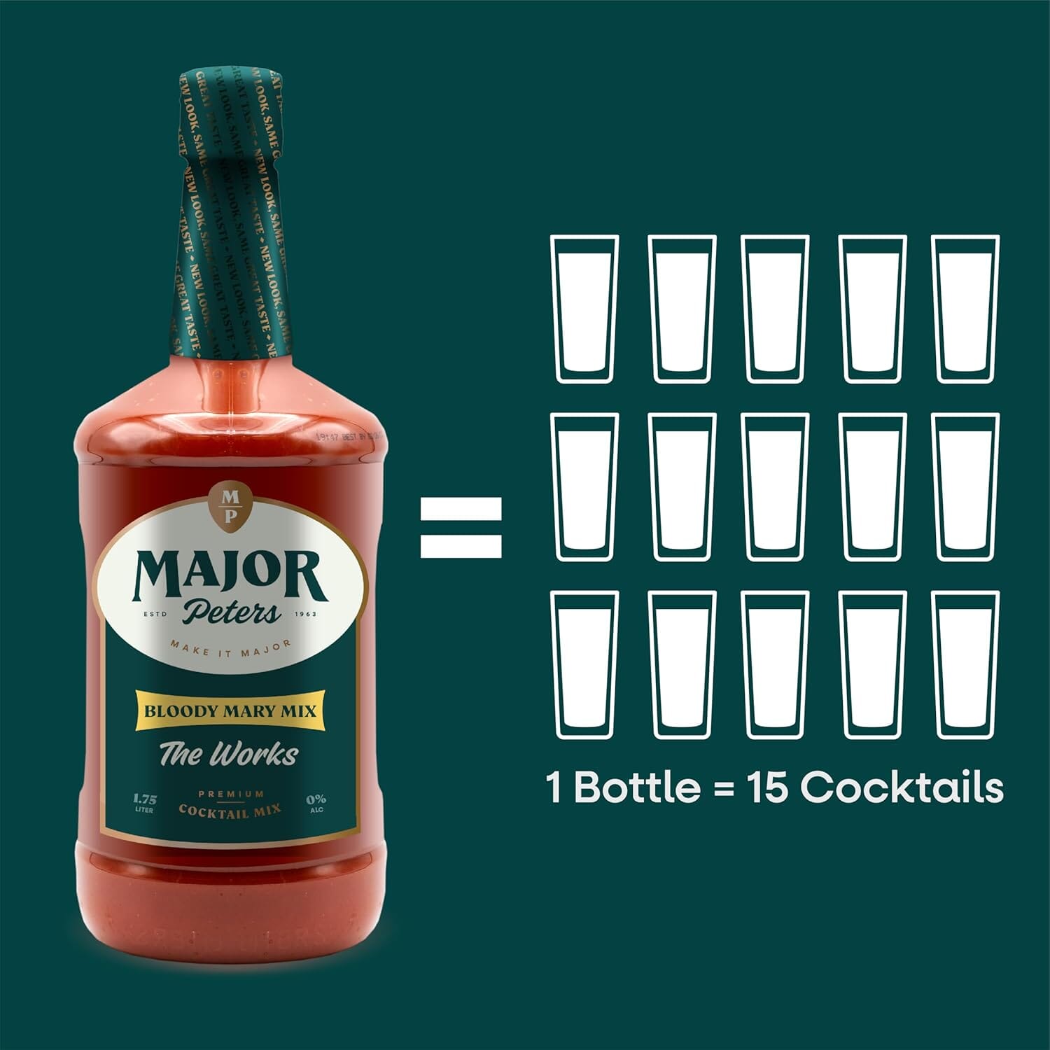 Major Peters' The Works Bloody Mary Mix, 59.2 Ounce Major Peters' 