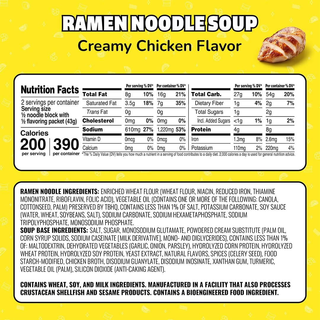 Maruchan Creamy Chicken Flavor Ramen Noodles, 3 Ounces (Pack of 24) Maruchan 