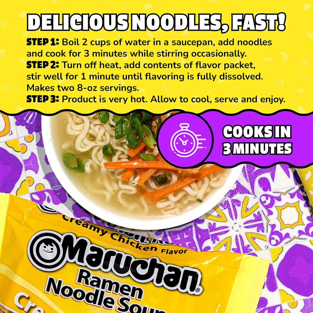 Maruchan Creamy Chicken Flavor Ramen Noodles, 3 Ounces (Pack of 24) Maruchan 