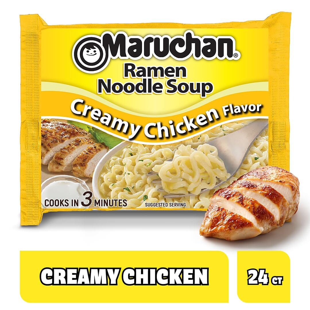 Maruchan Creamy Chicken Flavor Ramen Noodles, 3 Ounces (Pack of 24) Maruchan 
