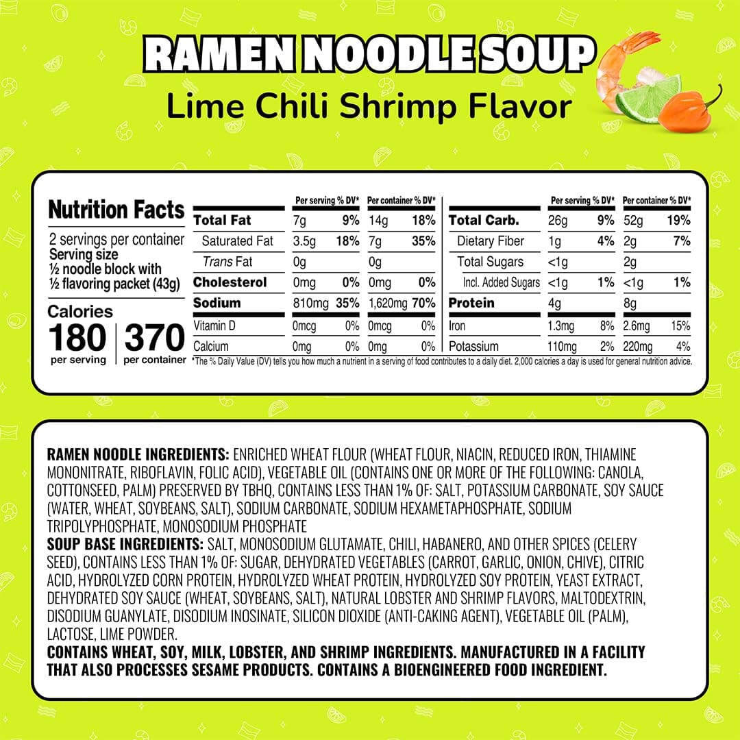 Maruchan Ramen, Lime Chili Shrimp, 3 Ounce Maruchan 