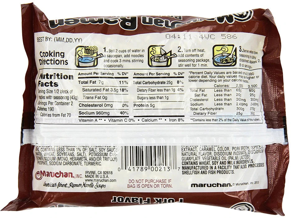 Maruchan Ramen, Pork, 3-Ounce Packages Maruchan Ramen 