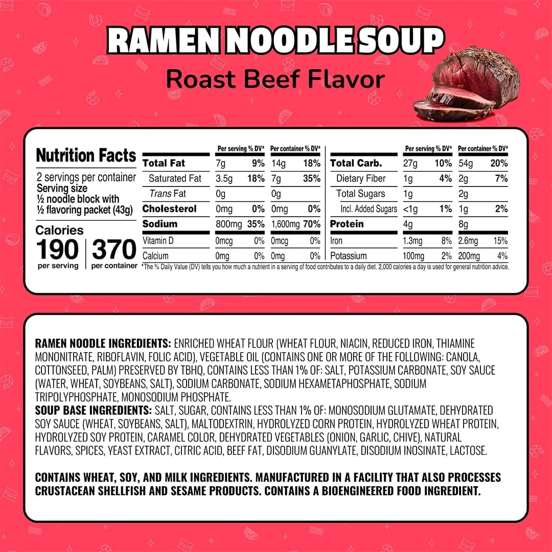 Maruchan Ramen, Roast Beef, 3-Ounce Maruchan Ramen 