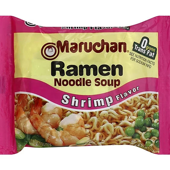 Maruchan Ramen Shrimp Flavor Noodle Soup 3 oz Maruchan Ramen 3 Ounces 