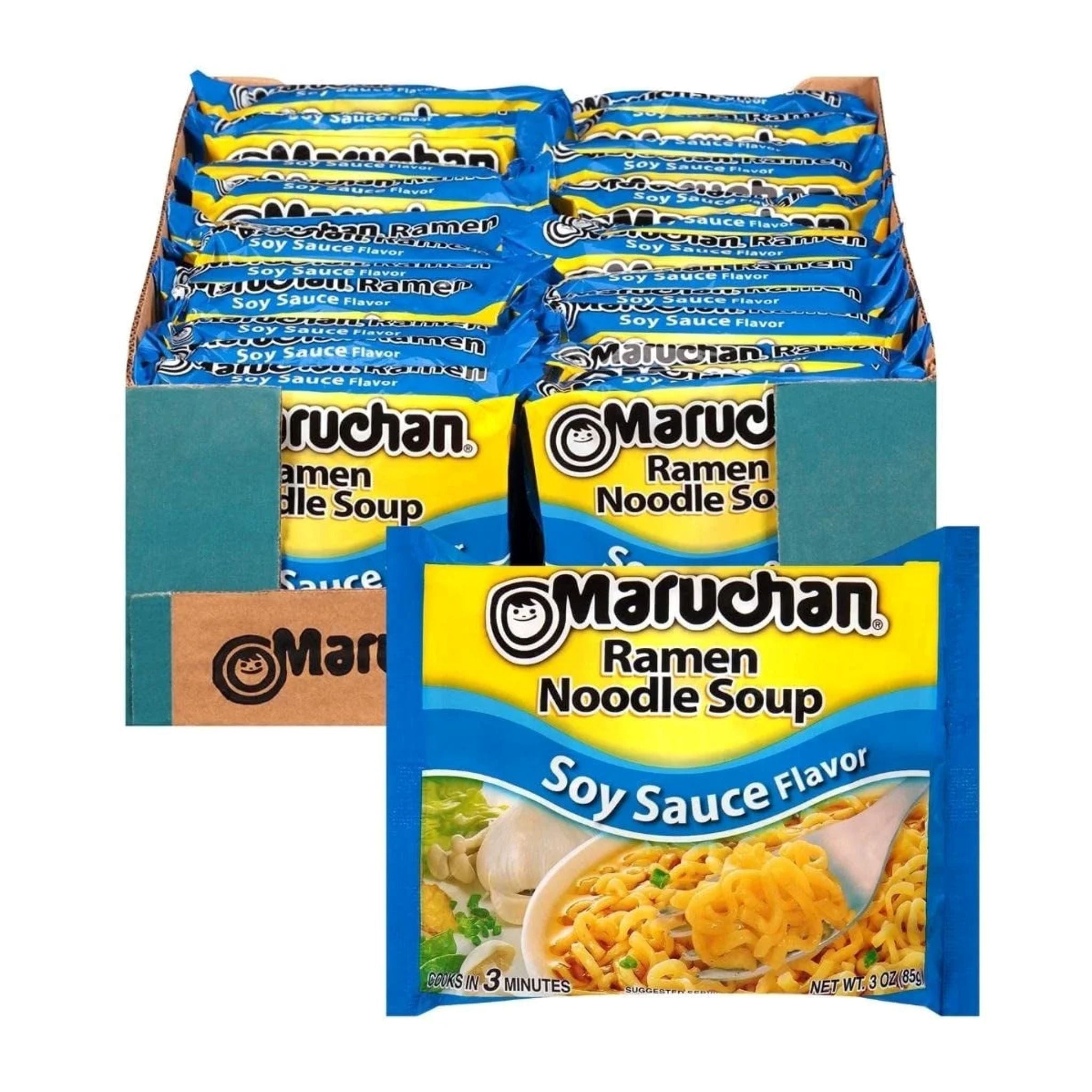 Maruchan Ramen Soy Sauce Flavored Ramen Noodle Soup, 3 Ounces (Pack of 24) Maruchan 