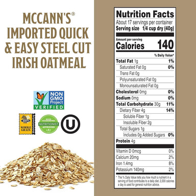 McCann's Steel Cut Irish Oatmeal, Quick & Easy, 24 Ounce Mccanns 