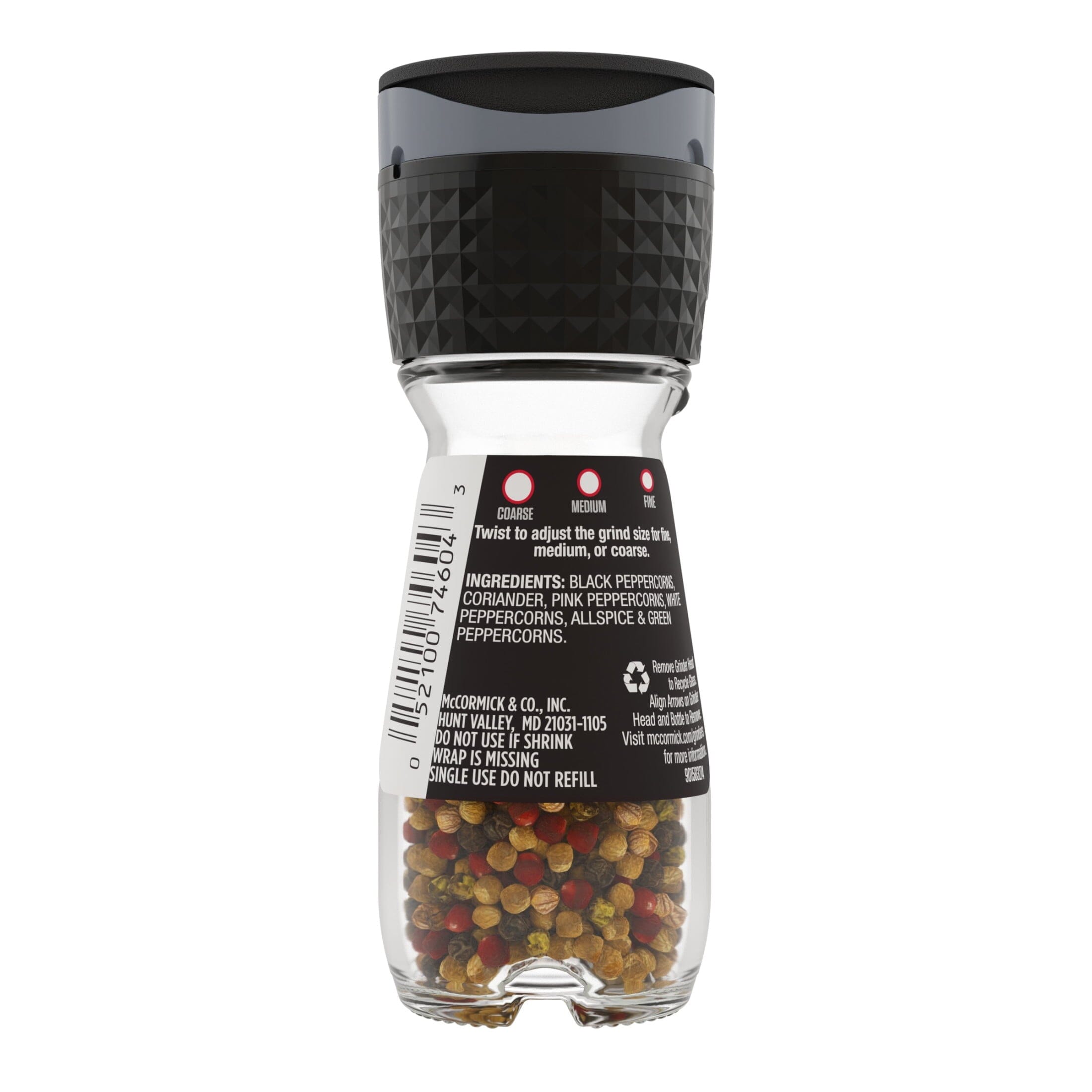 McCormick All Natural Peppercorn Medley Grinder, 0.85 oz Bottle McCormick 
