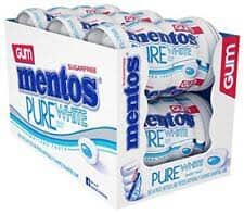 Mentos Gum Sugar Free, Pure White Sweet Mint, 50 Piece Mentos 50 PC-6 Count 