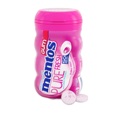 Mentos Pure Fresh Sugar-Free Chewing Gum with Xylitol, Bubble Fresh, Regular Size, 5 Count Mentos 