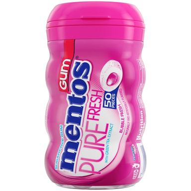 Mentos Pure Fresh Sugar-Free Chewing Gum with Xylitol, Bubble Fresh, Regular Size, 50 Count Mentos 