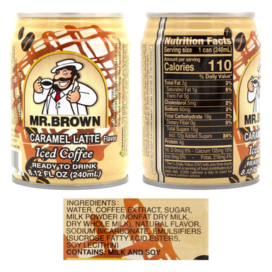 Mr. Brown Iced Coffee, Caramel Latte, 8.12 Fluid Ounce Mr Brown Caramel 
