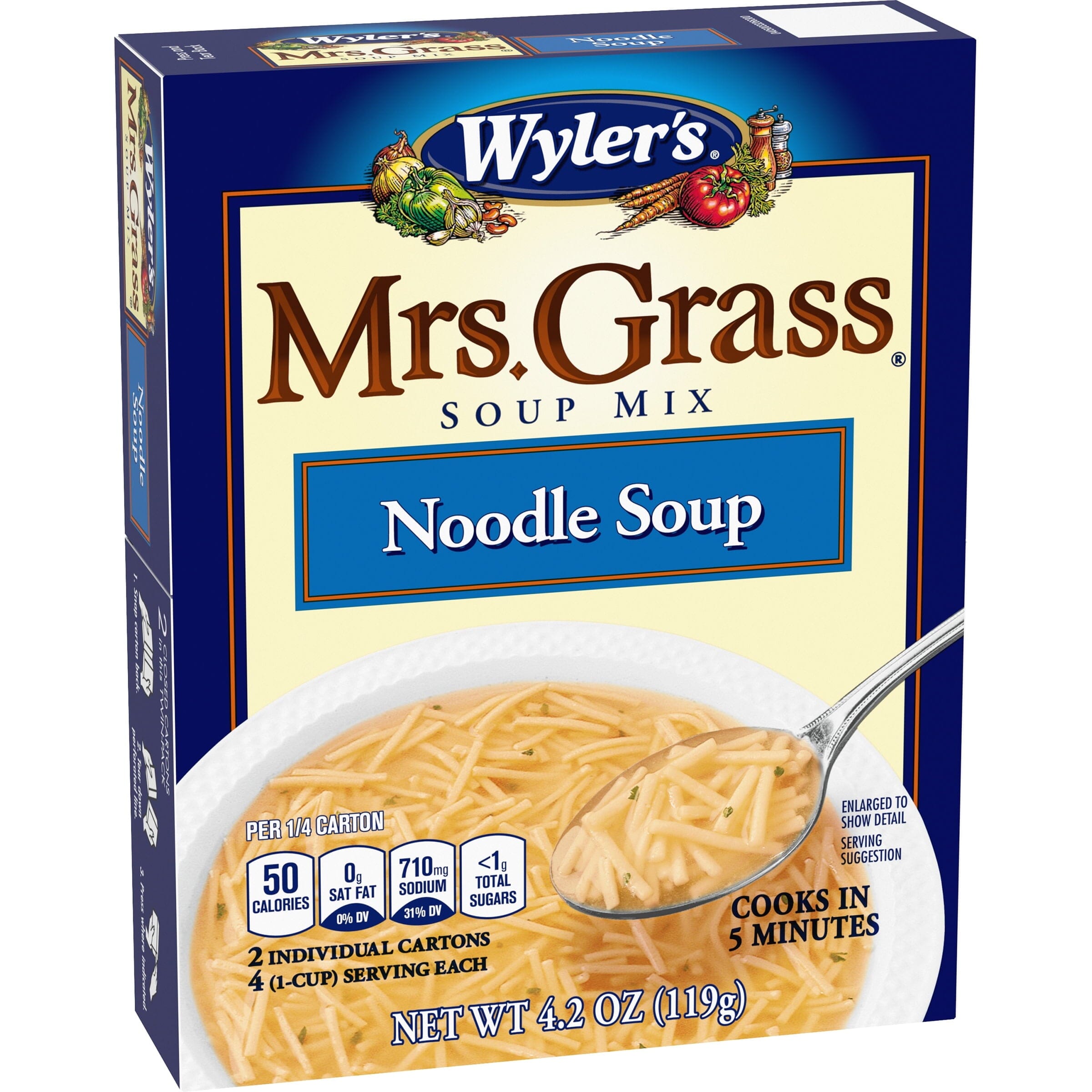 Mrs. Grass Noodle Soup Mix, 2 ct Pack, 4.2 Ounce, Case of 12 Mrs. Grass 