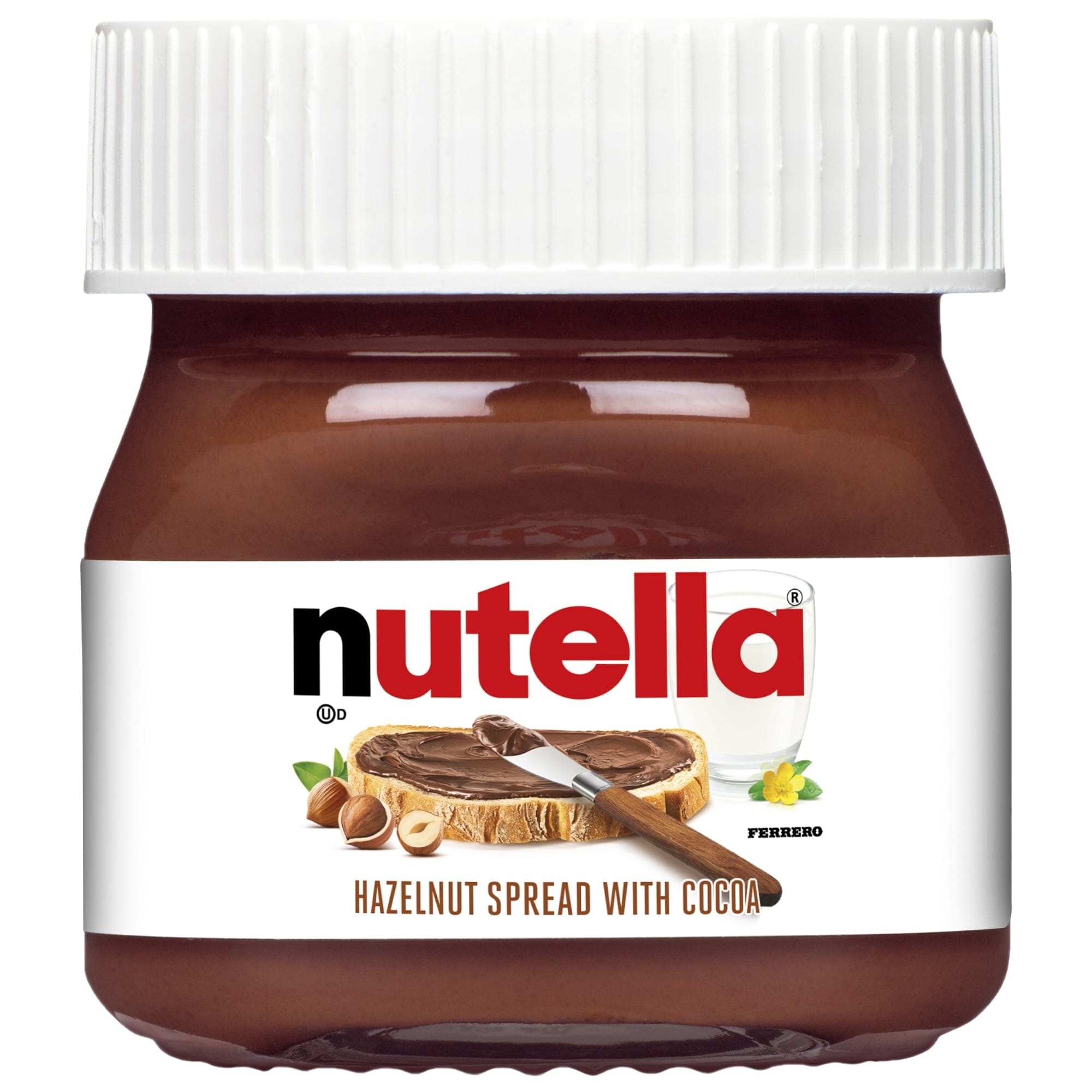 Nutella Hazelnut Spread with Cocoa, 0.8 oz Mini Glass Jar Nutella 0.88 Oz-64 Count 