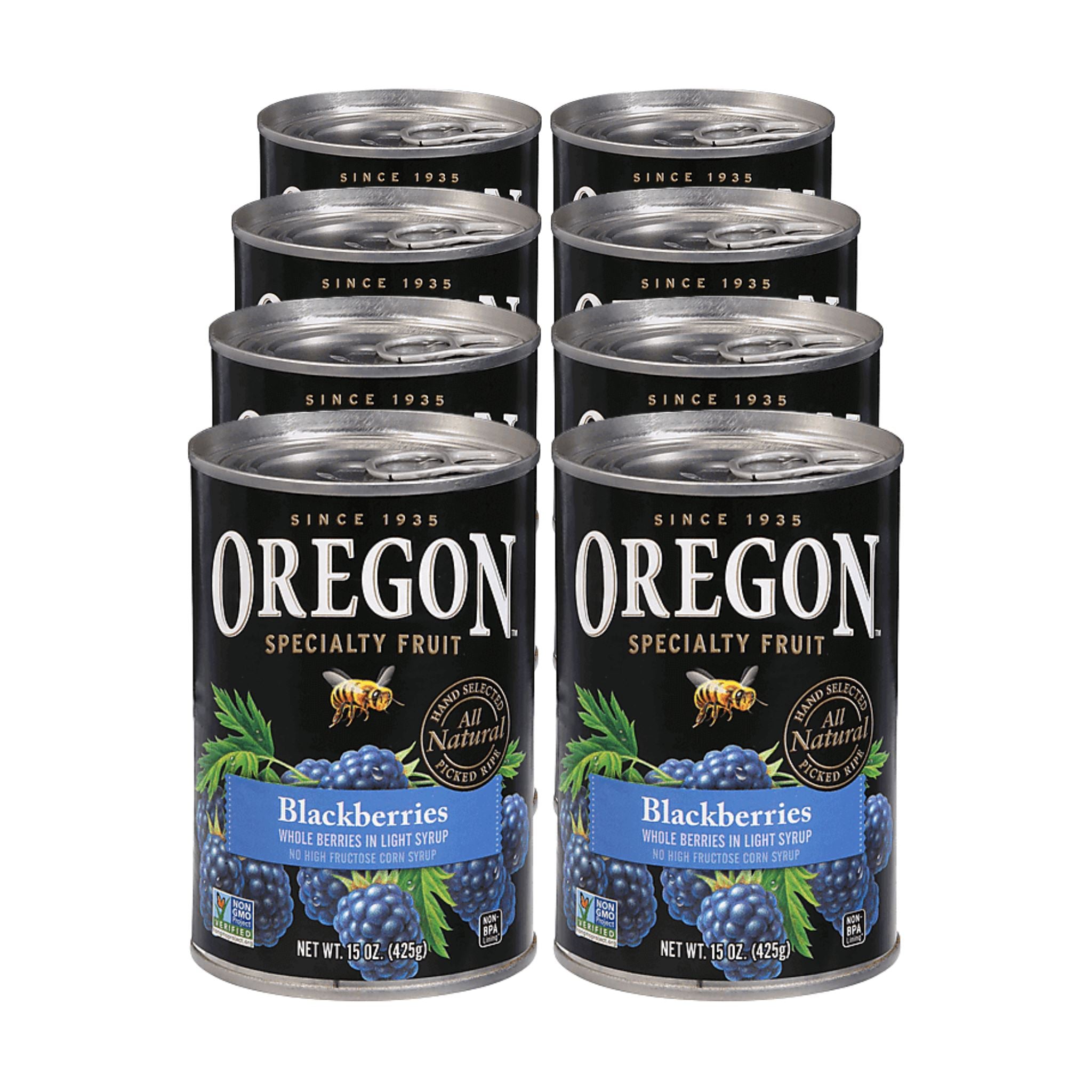 Oregon Fruit Blackberries in Light Syrup, 15 oz Oregon Fruit Blackberries 15oz can-8 count 