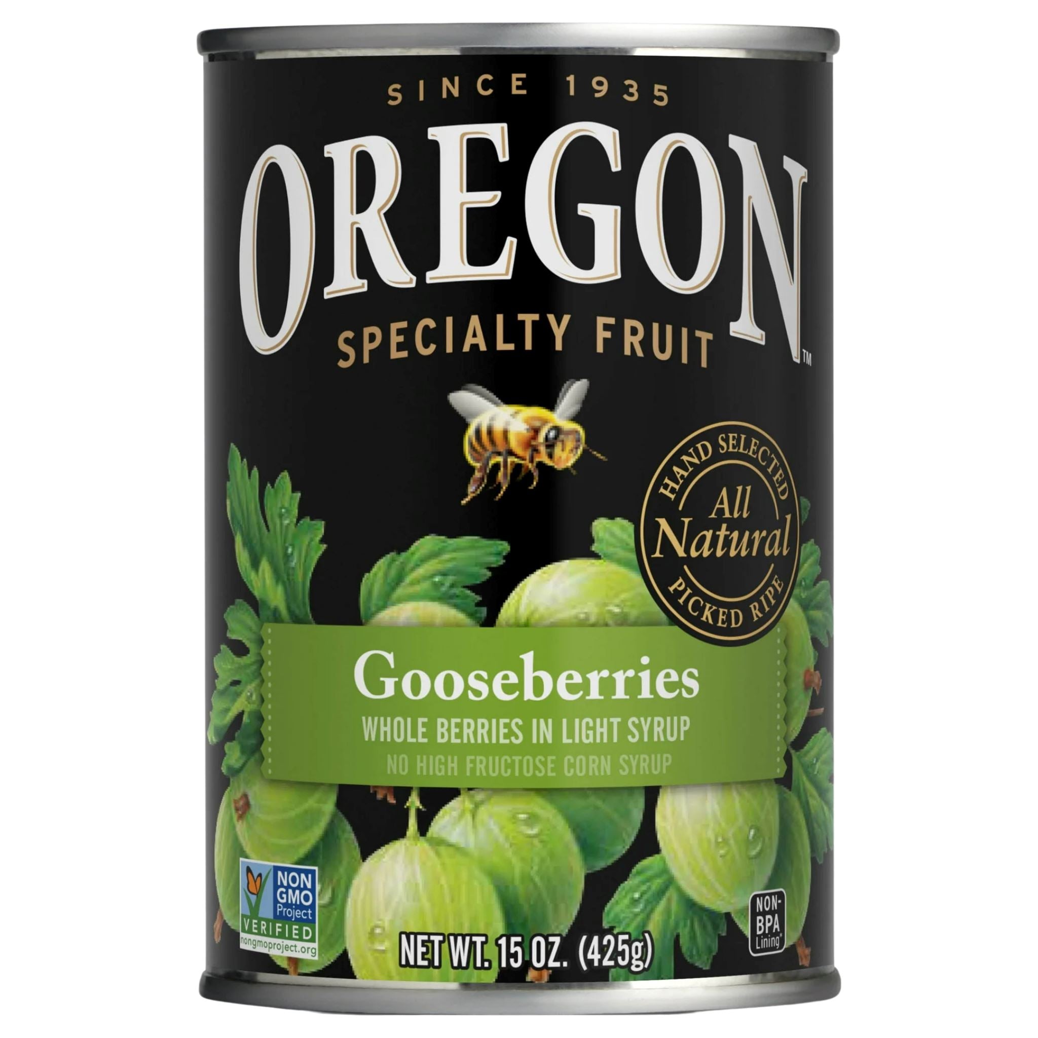 Oregon Fruit Gooseberries in Light Syrup, 15 oz Oregon Fruit Gooseberries 15oz can 