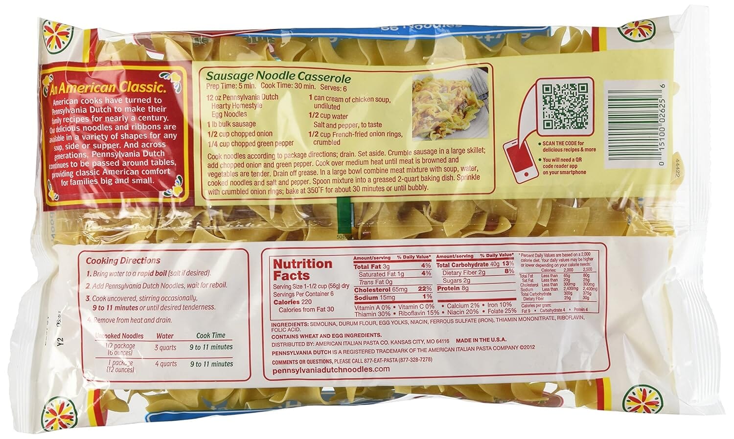 Pennsylvania Dutch Hearty Homestyle Egg Noodles, 12 Oz Pennsylvania Dutch 