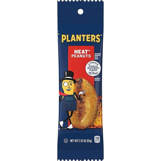 Planters Peanuts Variety – Roasted, Flavored & Classic Peanuts, Protein Snack Planters Heat 2.25 Ounce 