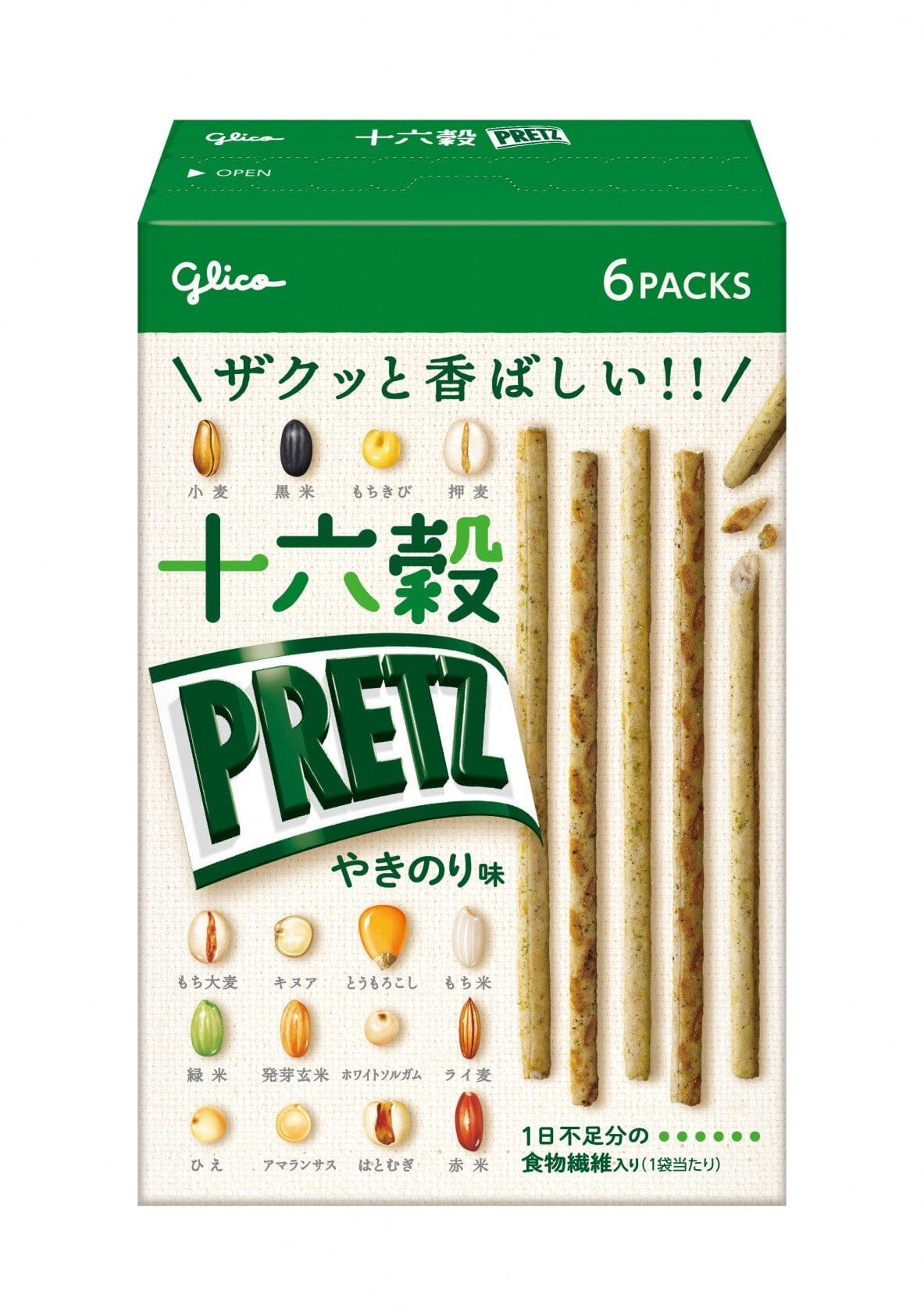 Pretz Biscuit Sticks Glico 16 Grain Yakinori 2.21 Oz-5 Count 