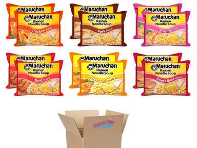 Ramen Noodle Soup Snackathon 6 Flavors 3 Ounce (Pack of 12) 