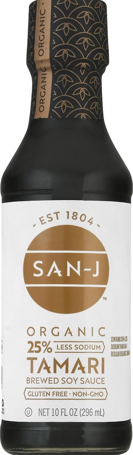 San-J Organic Tamari Soy Sauce Wheat Free Less Sodium 10 Ounce San-J 10 Fl Oz 