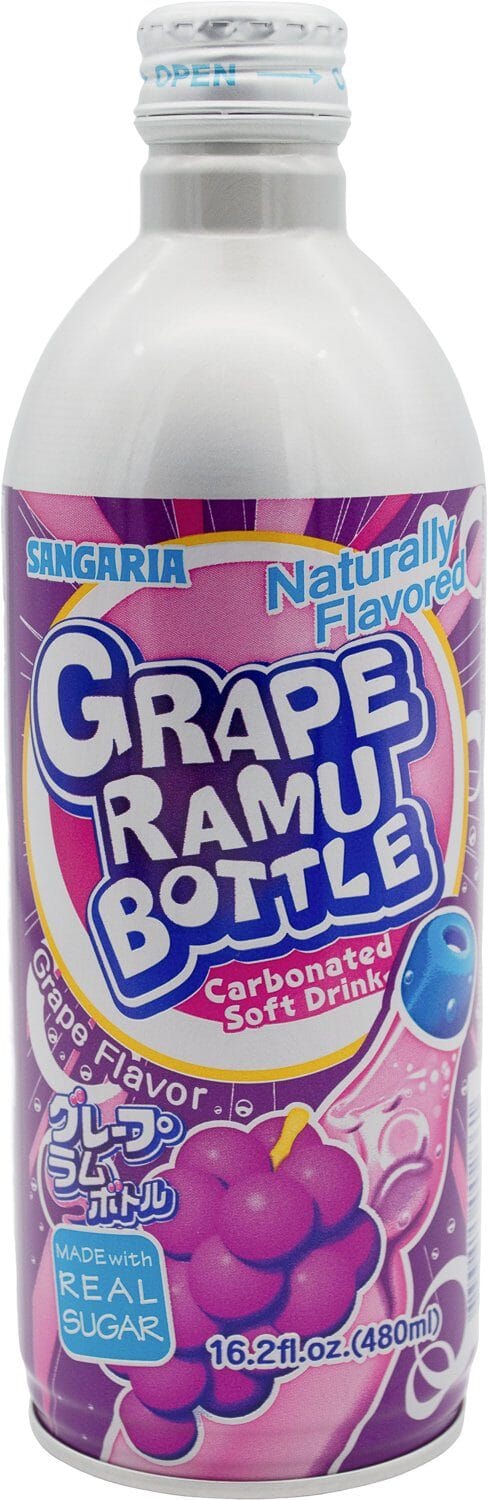 Sangaria Ramune Japanese Soda, Grape Flavor Sangaria Grape 16.2 Fluid Ounce 