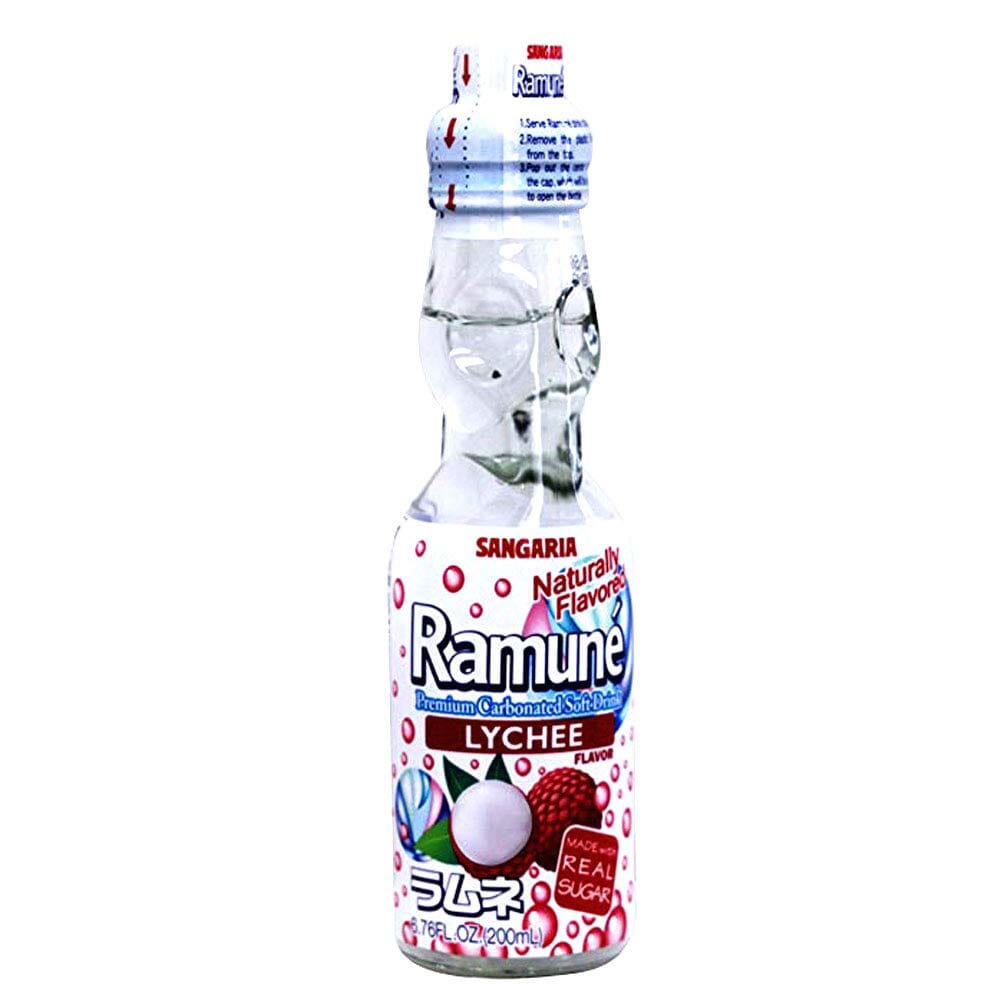 Sangaria Ramune Japanese Soda, Lychee Flavor Sangaria Lychee 6.76 Fluid Ounce 