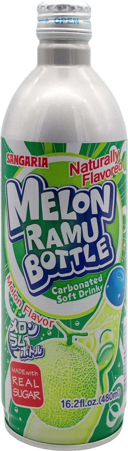 Sangaria Ramune Japanese Soda, Melon Flavor Sangaria Melon 16.2 Fluid Ounce 