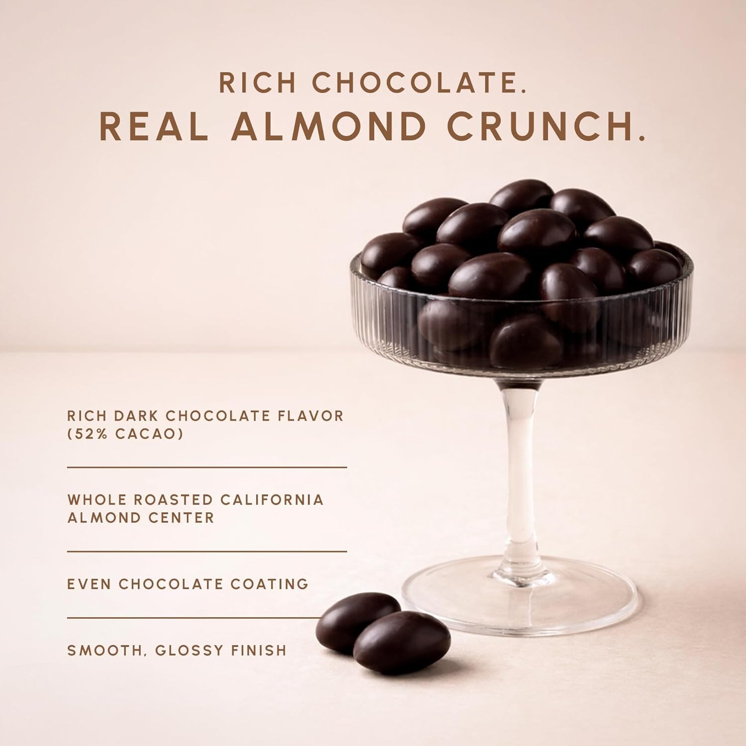 Snackathon 52% Dark Chocolate Covered Almonds, 17.6 oz Resealable Bag Snackathon Foods 