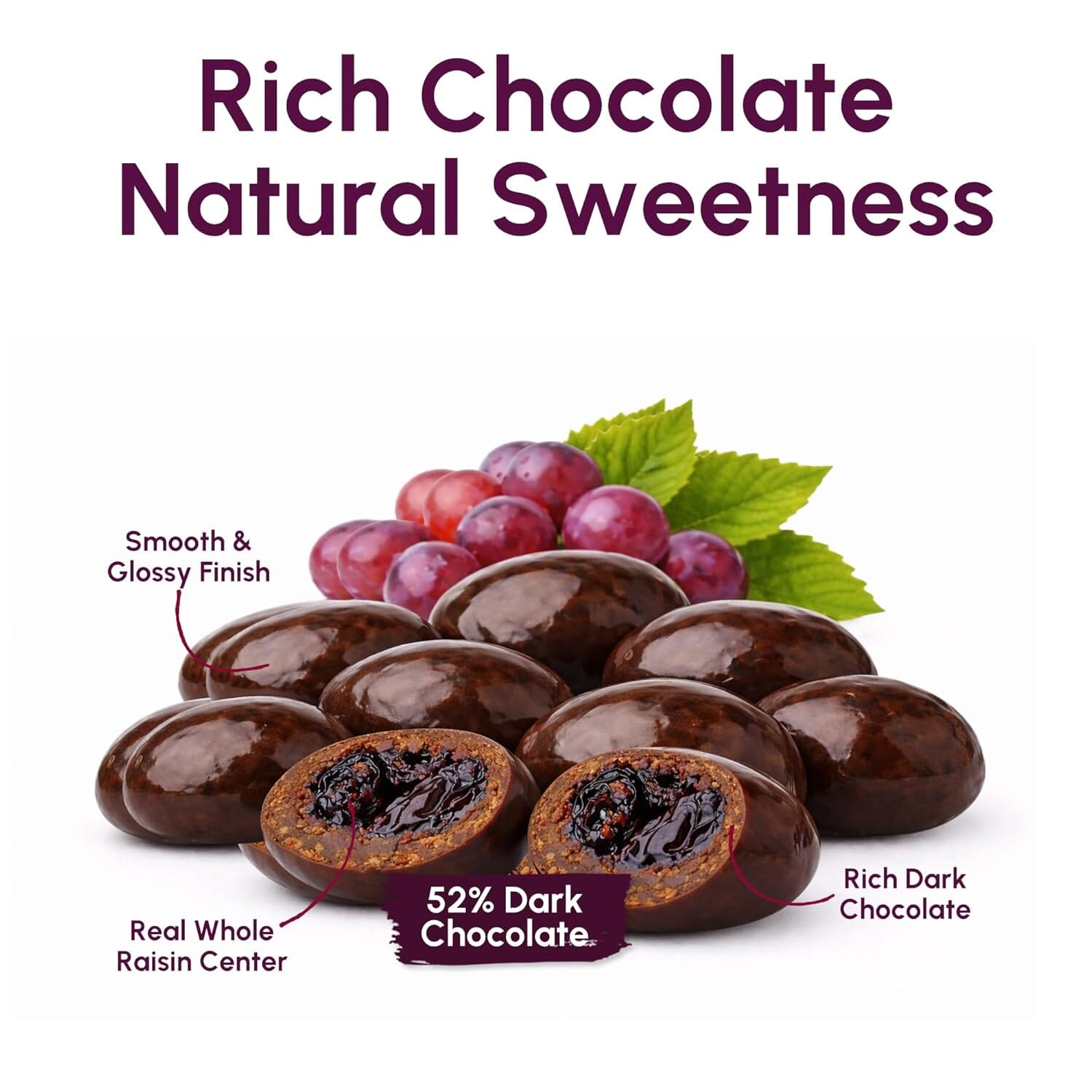 Snackathon 52% Dark Chocolate Covered Raisins Snackathon Foods 
