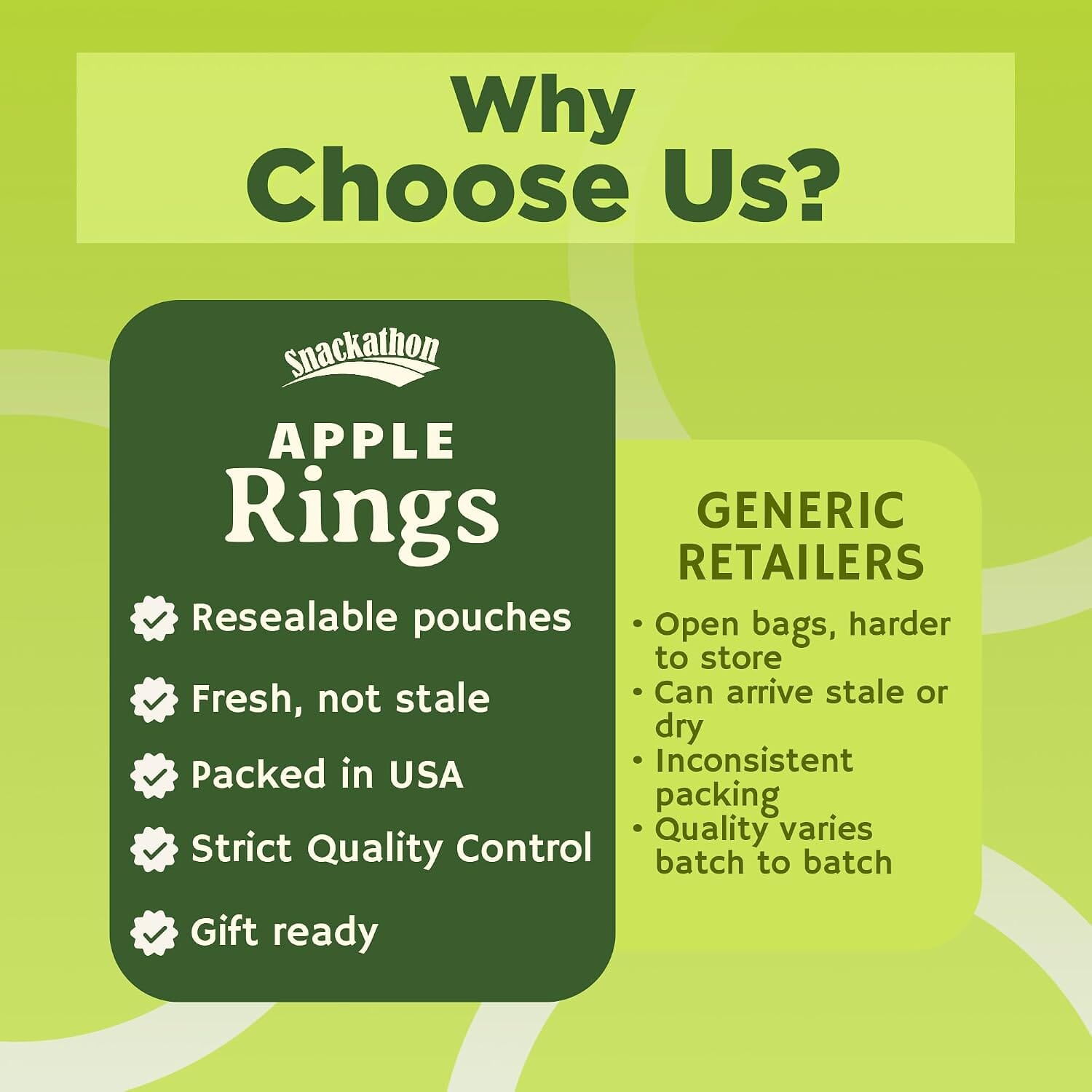 Snackathon Apple Rings Gummy Candy, Soft & Chewy Green Apple Gummies Snackathon 