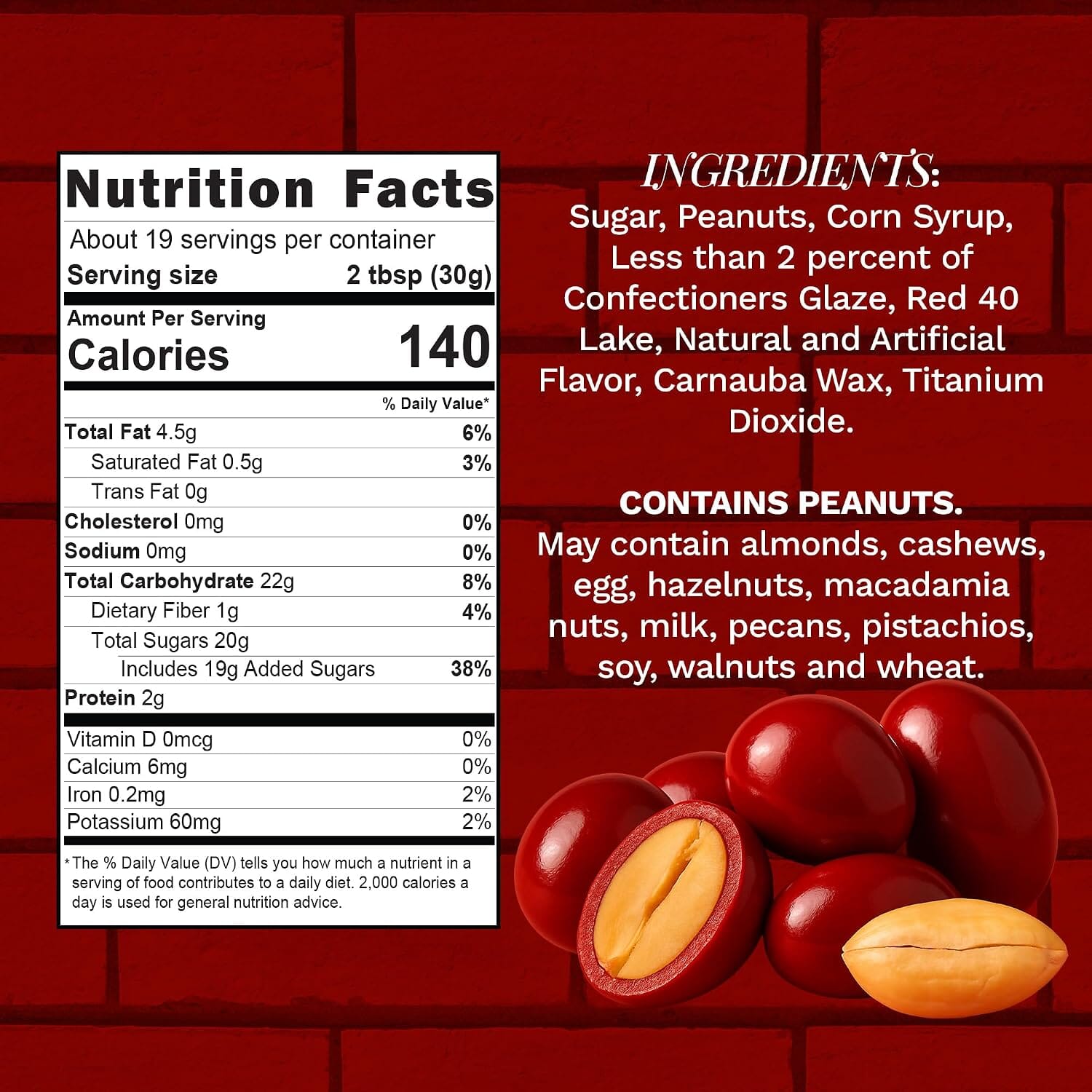 Snackathon Boston Baked Beans Candy, Sweet & Crunchy Red Candy Coated Peanuts Snackathon 