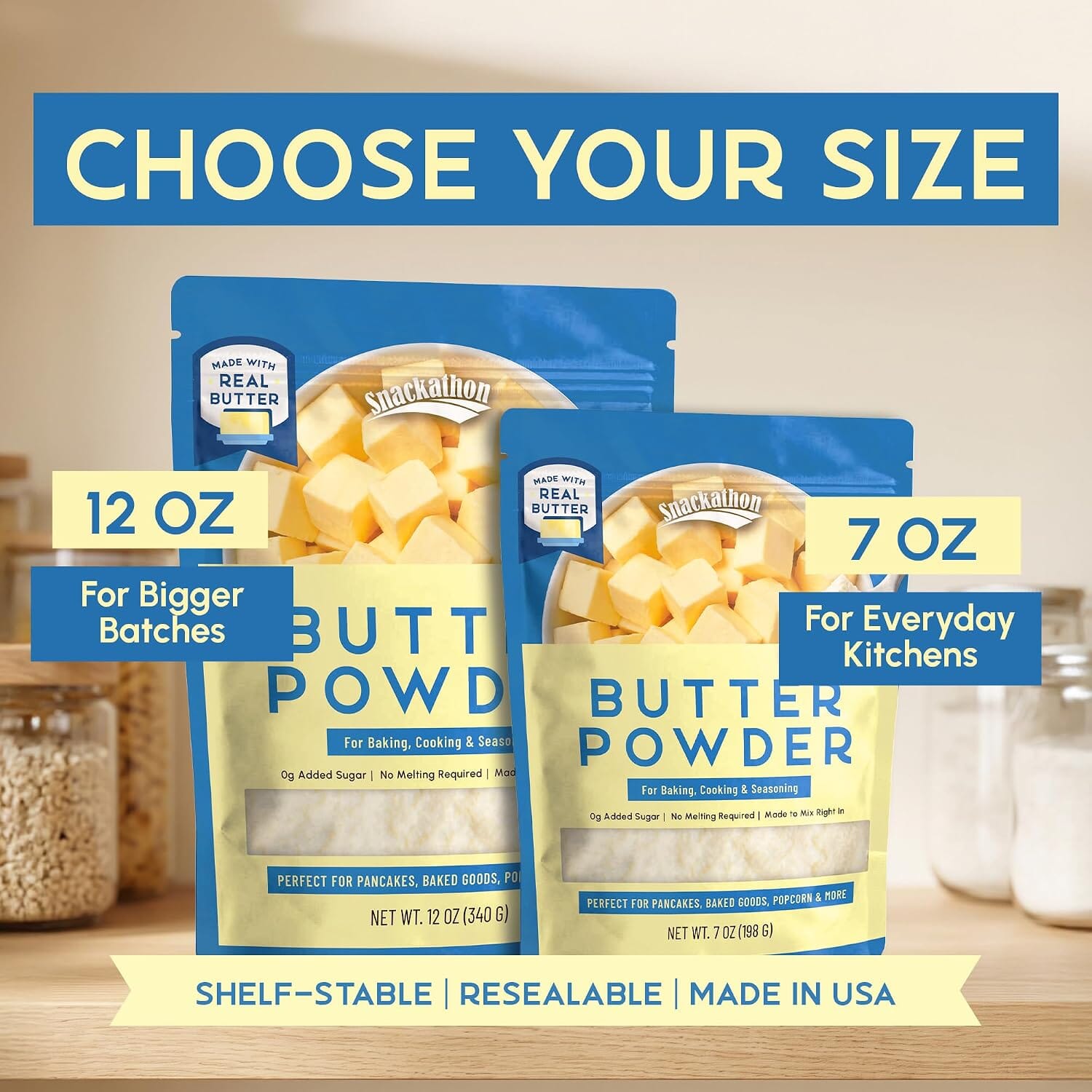 Snackathon Butter Powder, Powdered Butter for Baking & Cooking Snackathon 