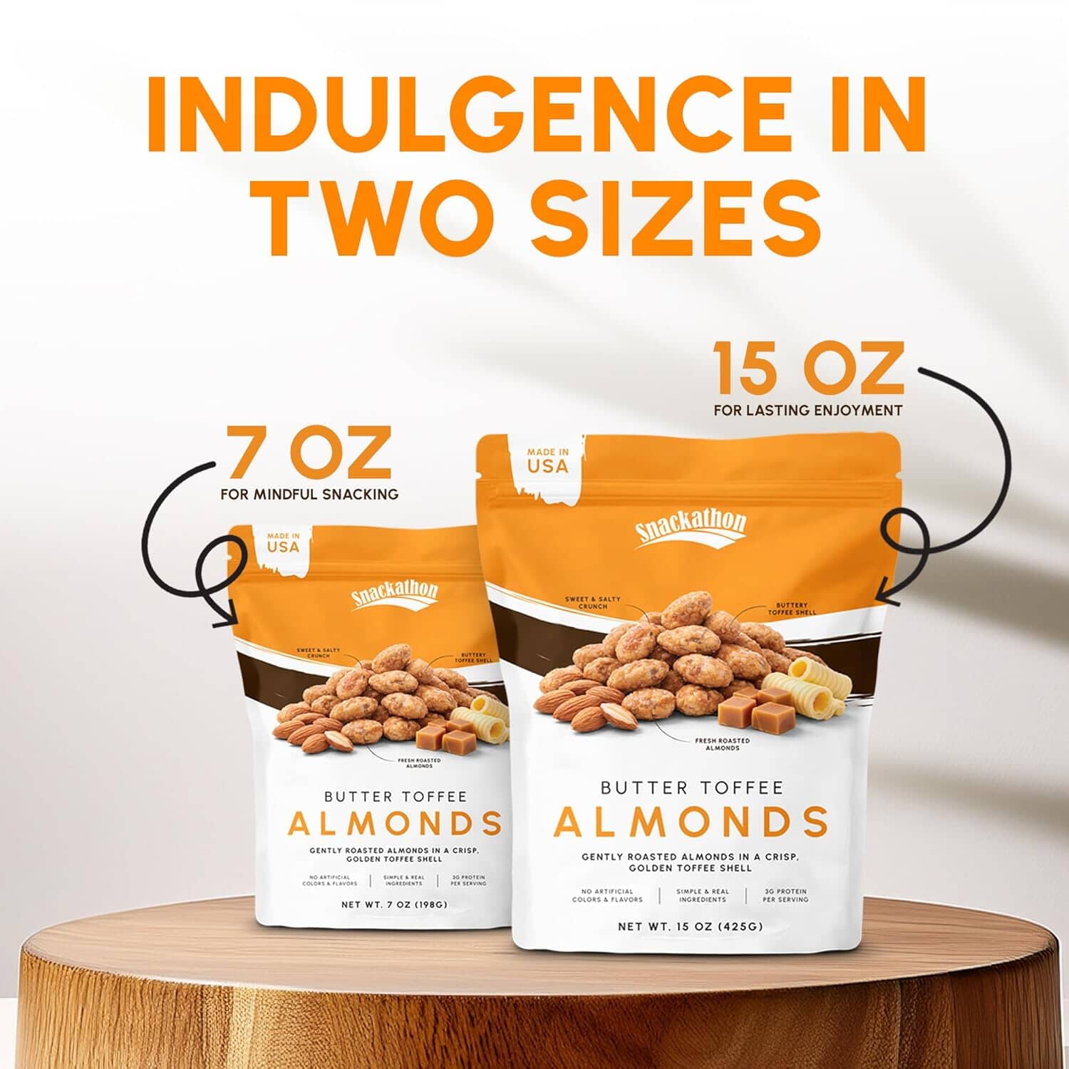 Snackathon Butter Toffee Almonds, Resealable Bag Snackathon 