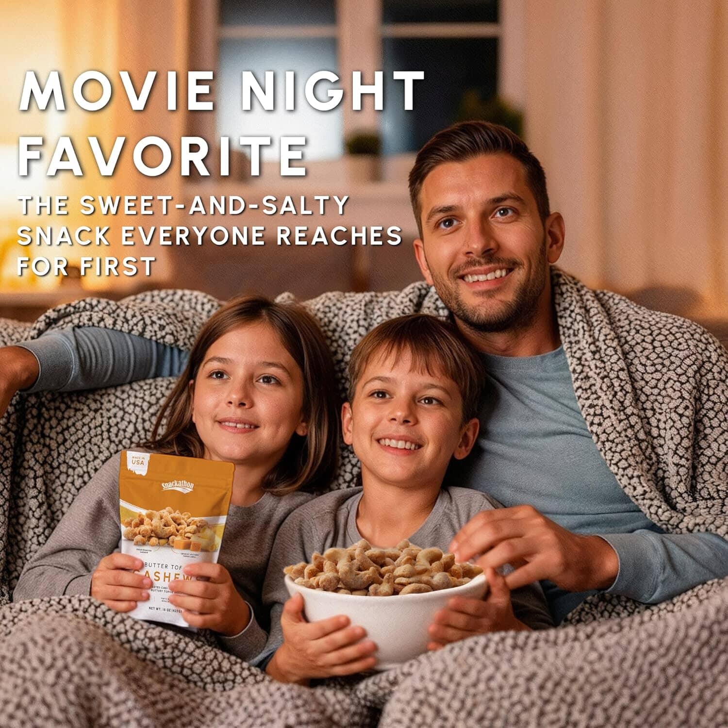 Snackathon Butter Toffee Cashews, Resealable Bag Snackathon Foods 