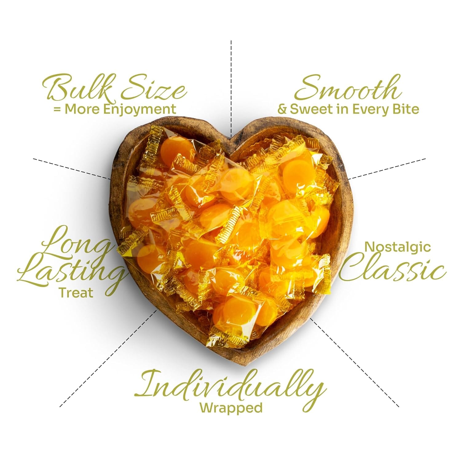 Snackathon Butterscotch Hard Discs Candy – Individually Wrapped Bulk Bags, 4 Pound Snackathon 