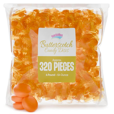 Snackathon Butterscotch Hard Discs Candy – Individually Wrapped Bulk Bags, 4 Pound Snackathon 