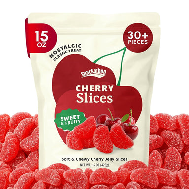 Snackathon Cherry Slices Candy, Soft & Chewy Slices Snackathon Cherry Slices 15 Ounce 