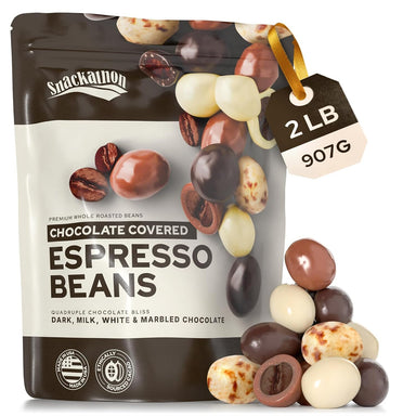 Snackathon Chocolate Covered Espresso Beans – 4 Chocolate Blend, 2 lb Snackathon 