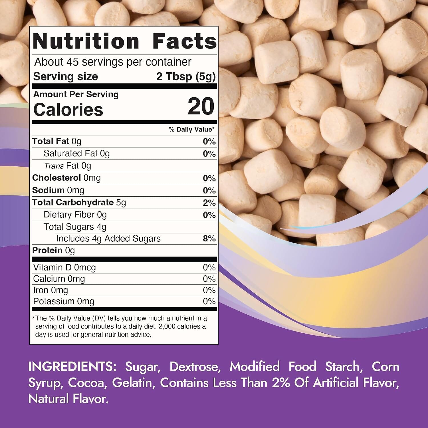 Snackathon Chocolate Mini Dehydrated Marshmallows – 8 oz Resealable Bag (Crunchy Topping for Hot Chocolate, Baking & Desserts) Snackathon 