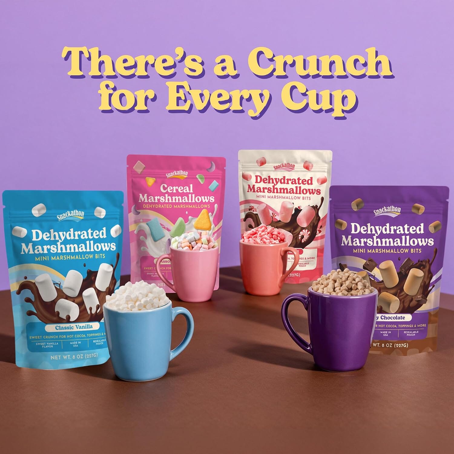 Snackathon Chocolate Mini Dehydrated Marshmallows, 8 oz Resealable Bag Snackathon 