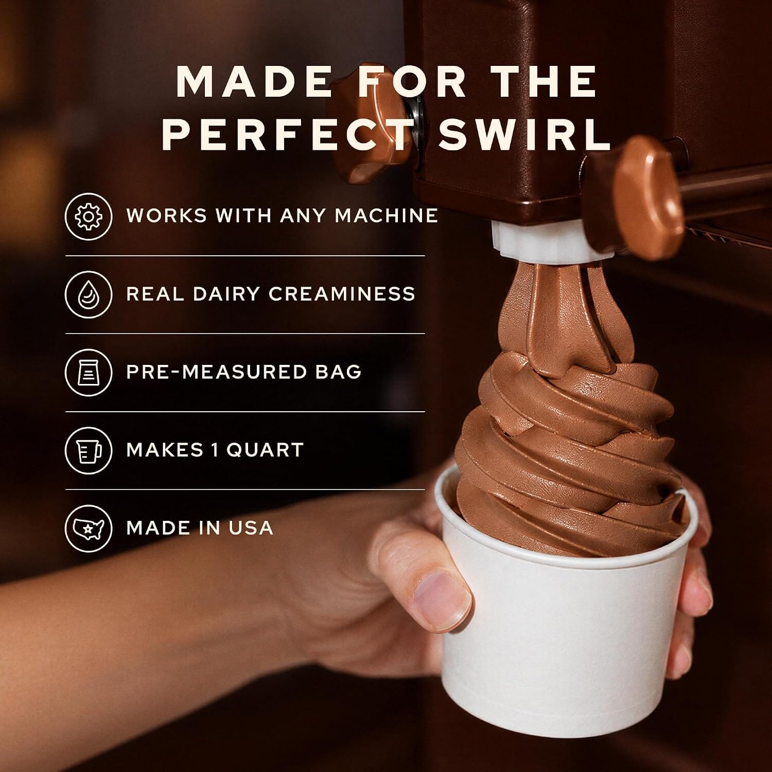 Snackathon Chocolate Soft Serve Ice Cream Mix, Makes 1 Quart, Rich & Creamy Dairy Powder Mix for Ice Cream Makers, Soft Serve Machine, Just Add Water for Homemade Ice Cream, Gluten Free, Made in USA Snackathon 