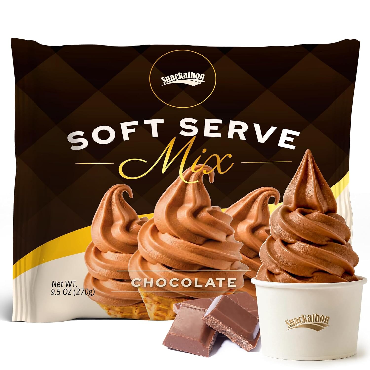 Snackathon Chocolate Soft Serve Ice Cream Mix, Makes 1 Quart, Rich & Creamy Snackathon Chocolate 1 Quart 