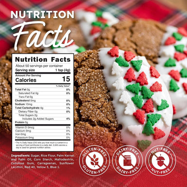 Snackathon Christmas Tree Sprinkles, Bulk Holiday Decor Sprinkles Festive Red, Green & White Tree Confetti Sprinkles, Gluten Free, For Holiday Baking Decorations, Cookie & Cupcake Toppers Snackathon 