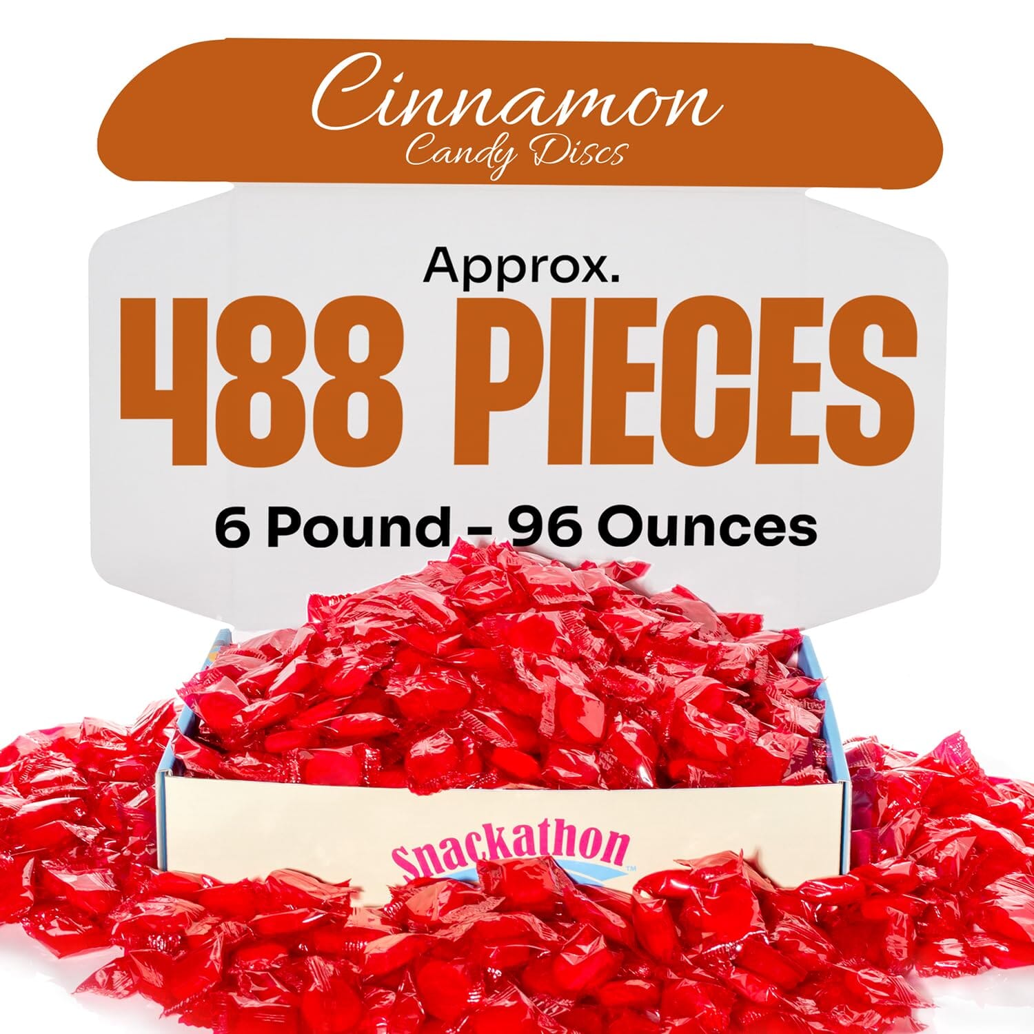 Snackathon Cinnamon Candy Discs, Individually Wrapped Snackathon 6 Pound Cinnamon 