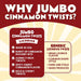 Snackathon Cinnamon Licorice Twists, 15.2 oz, Jumbo Chewy Licorice Candy, 7-inch Red Licorice Sticks, Warm Cinnamon Flavor, Old Fashioned Licorice Candy Ropes, Made in USA, Resealable Bag Snackathon 