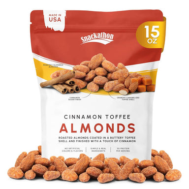 Snackathon Cinnamon Toffee Almonds, Resealable Bag Snackathon 15 Ounce 