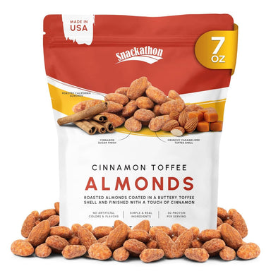 Snackathon Cinnamon Toffee Almonds, Resealable Bag Snackathon 7 Ounce 